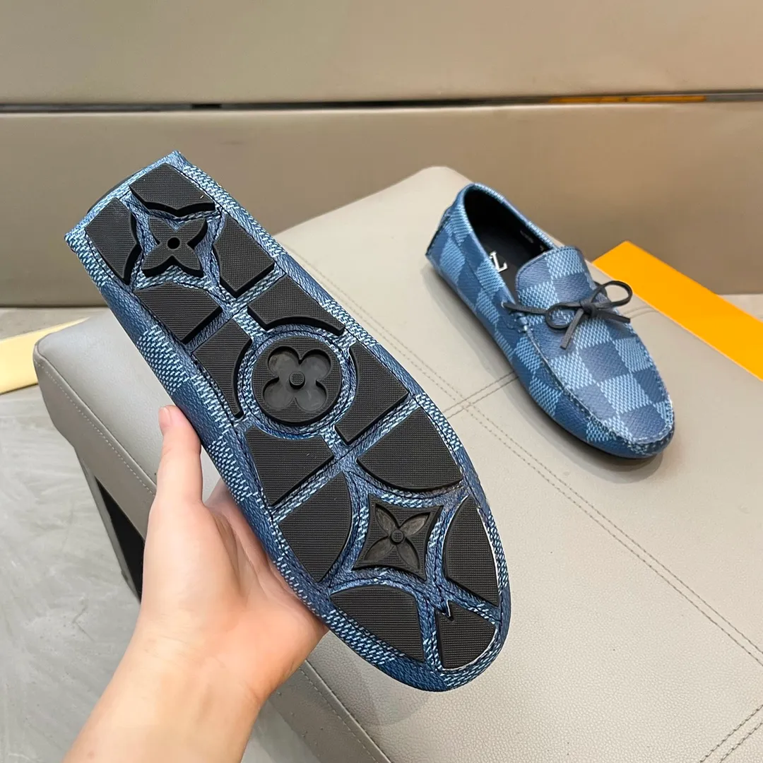 Factory price: 460💰LV men's beanie shoes 2025 official website synchronization <market top version> cowhide grid ➕ black cowhide original packaging. Size 38-45